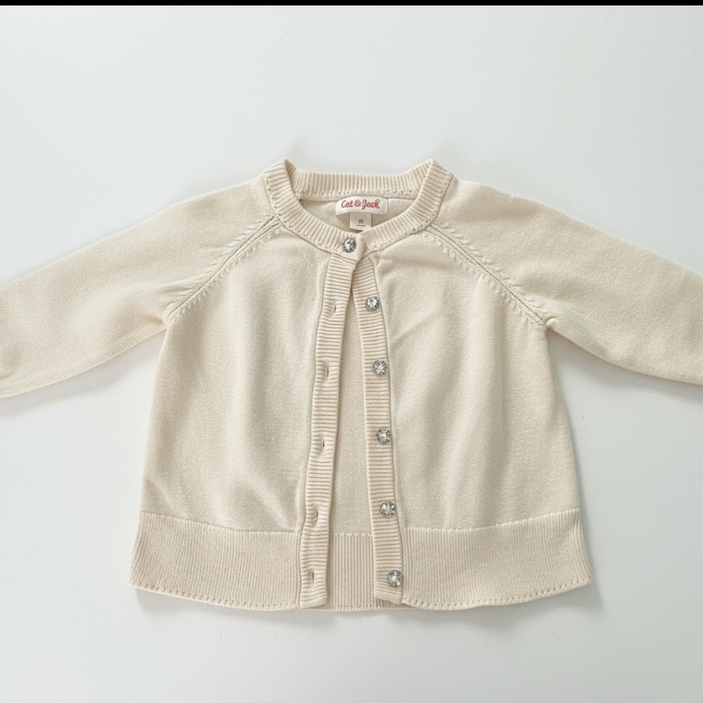 Cat & Jack Ivory Button Down Toddler Cardigan
